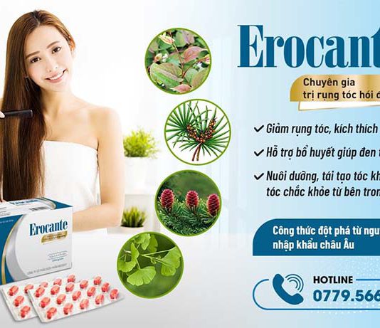 Viên uống Erocante giúp tóc chắc khỏe, mềm mượt